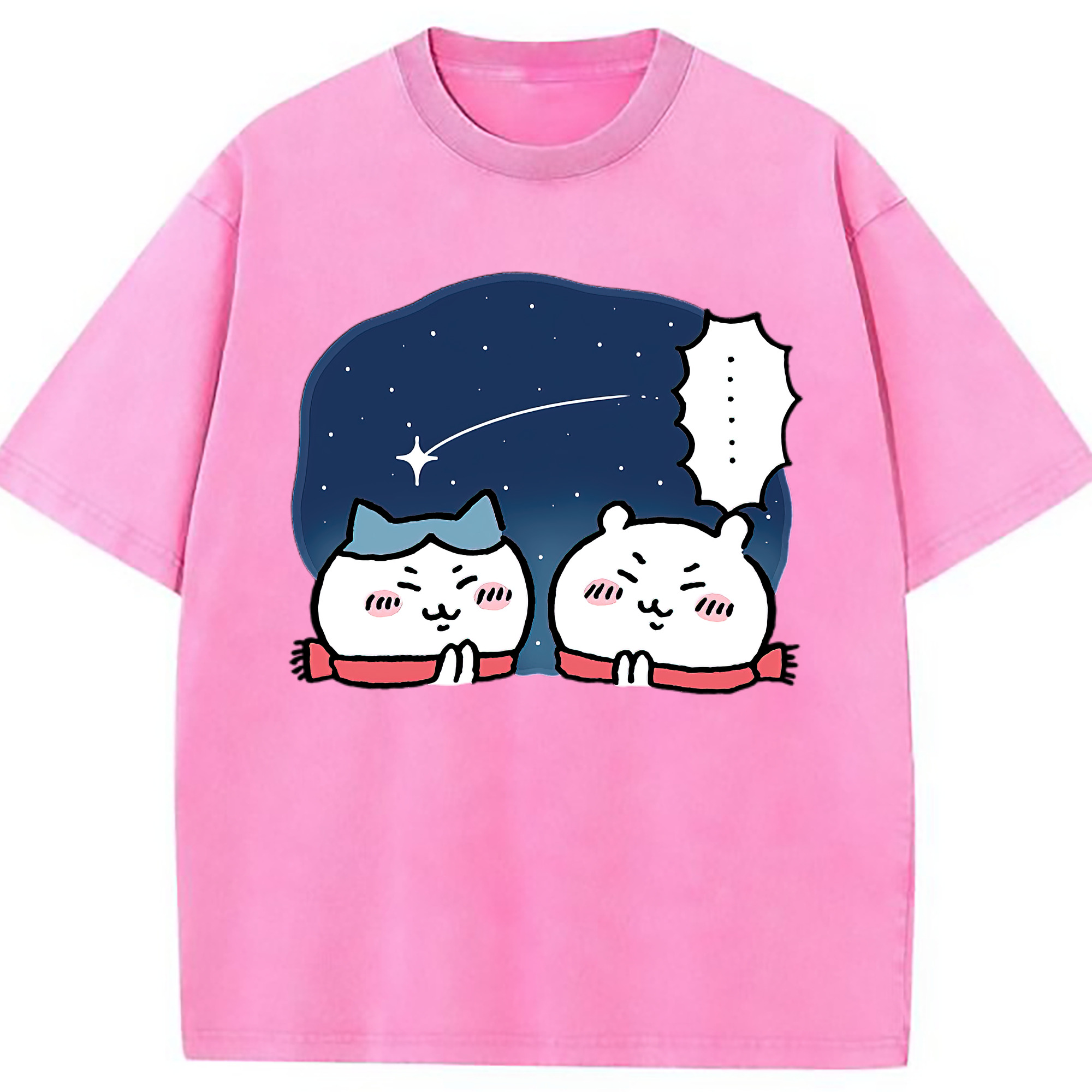 （画像用） ちいかわ ハチワレ Chii-kawa hachiware 綿100% ヴィンテージ風 半袖Tシャツ（フロントプリント）